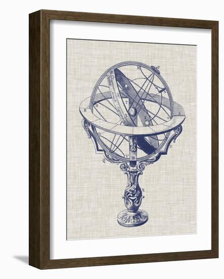 Armillary Sphere on Linen II-Vision Studio-Framed Art Print