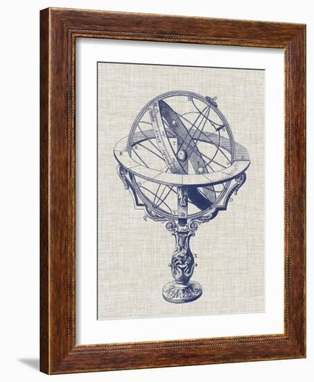 Armillary Sphere on Linen II-Vision Studio-Framed Art Print