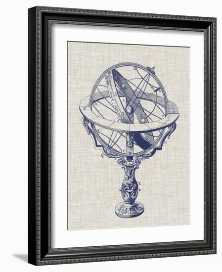 Armillary Sphere on Linen II-Vision Studio-Framed Art Print