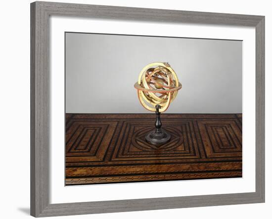 Armillary Sphere, Wood and Paper, Italy-null-Framed Giclee Print