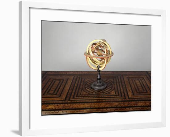 Armillary Sphere, Wood and Paper, Italy-null-Framed Giclee Print