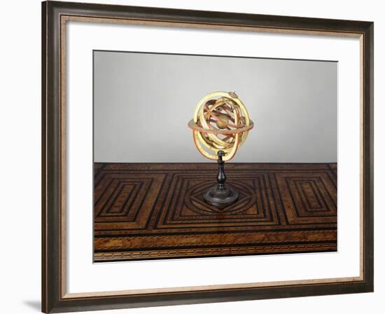 Armillary Sphere, Wood and Paper, Italy-null-Framed Giclee Print