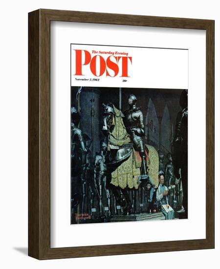 "Armor" Saturday Evening Post Cover, November 3,1962-Norman Rockwell-Framed Giclee Print