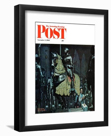 "Armor" Saturday Evening Post Cover, November 3,1962-Norman Rockwell-Framed Giclee Print