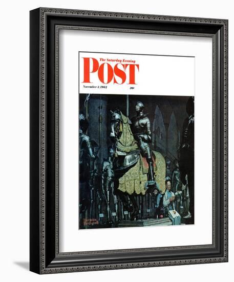 "Armor" Saturday Evening Post Cover, November 3,1962-Norman Rockwell-Framed Giclee Print