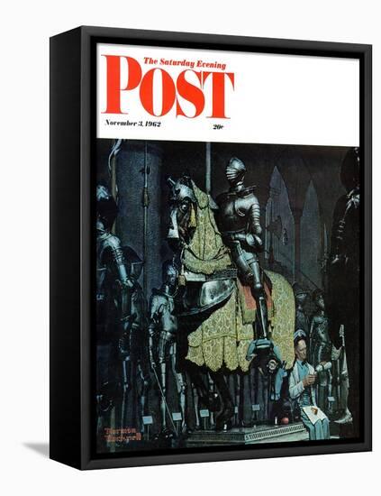 "Armor" Saturday Evening Post Cover, November 3,1962-Norman Rockwell-Framed Premier Image Canvas