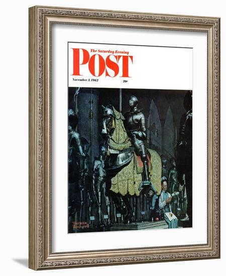 "Armor" Saturday Evening Post Cover, November 3,1962-Norman Rockwell-Framed Giclee Print