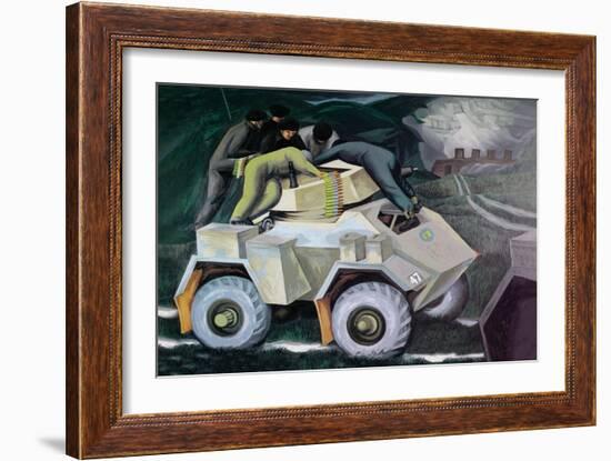 Armored Car in White-null-Framed Art Print