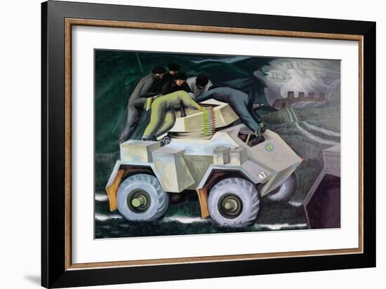 Armored Car in White-null-Framed Art Print