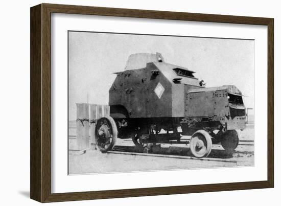 Armored Car on Rails, Baghdad, Iraq, 1917-1919-null-Framed Giclee Print