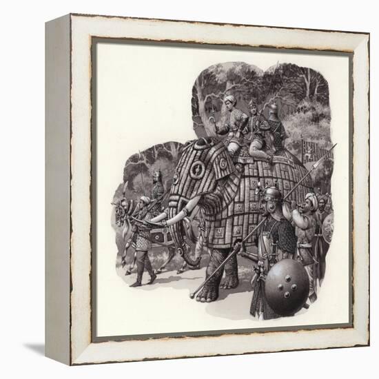 Armoured Chinese Army Elephant-Pat Nicolle-Framed Premier Image Canvas