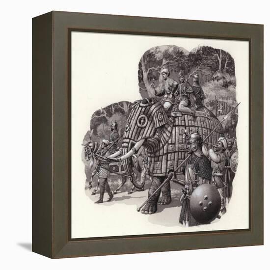 Armoured Chinese Army Elephant-Pat Nicolle-Framed Premier Image Canvas