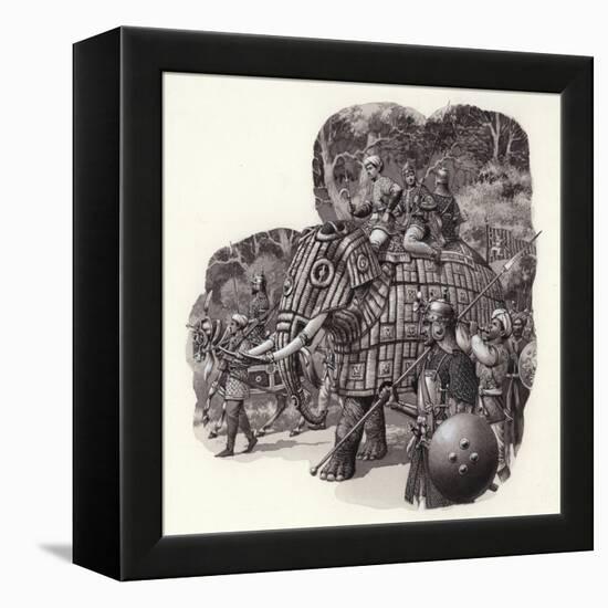 Armoured Chinese Army Elephant-Pat Nicolle-Framed Premier Image Canvas