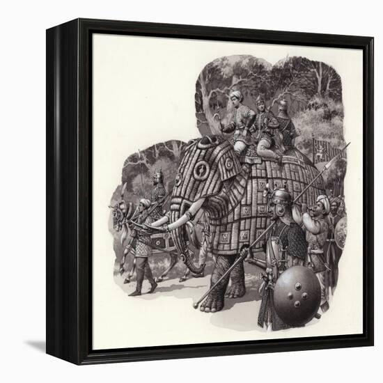 Armoured Chinese Army Elephant-Pat Nicolle-Framed Premier Image Canvas