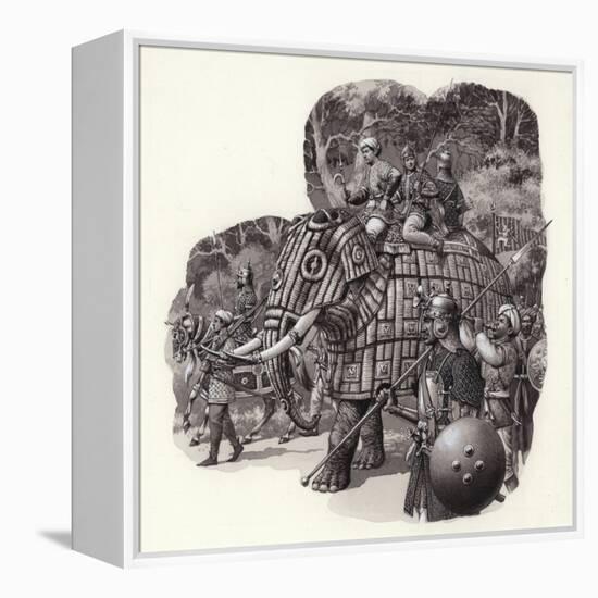 Armoured Chinese Army Elephant-Pat Nicolle-Framed Premier Image Canvas