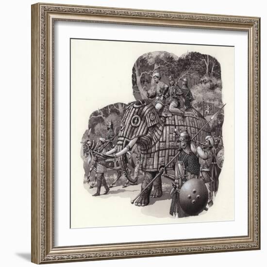 Armoured Chinese Army Elephant-Pat Nicolle-Framed Giclee Print