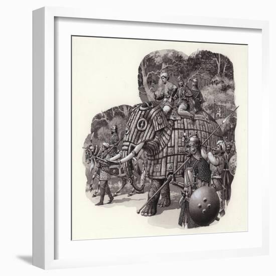 Armoured Chinese Army Elephant-Pat Nicolle-Framed Giclee Print