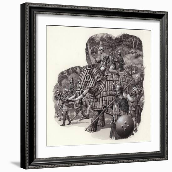 Armoured Chinese Army Elephant-Pat Nicolle-Framed Giclee Print