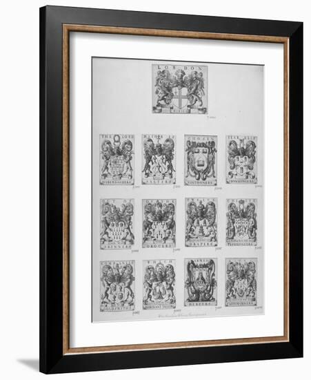 Arms of the Twelve Chief City Livery Companies Surmounted by the Arms of the City of London, 1667-Wenceslaus Hollar-Framed Giclee Print