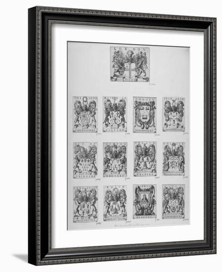 Arms of the Twelve Chief City Livery Companies Surmounted by the Arms of the City of London, 1667-Wenceslaus Hollar-Framed Giclee Print