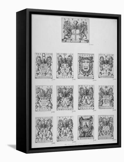 Arms of the Twelve Chief City Livery Companies Surmounted by the Arms of the City of London, 1667-Wenceslaus Hollar-Framed Premier Image Canvas