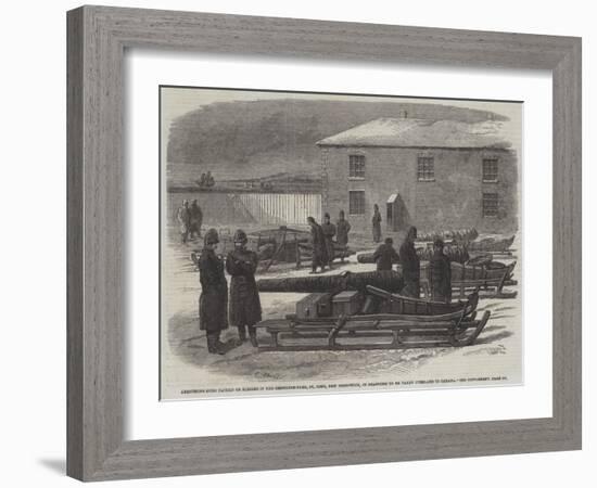 Armstrong Guns Packed on Sleighs in the Ordnance-Yard-null-Framed Giclee Print