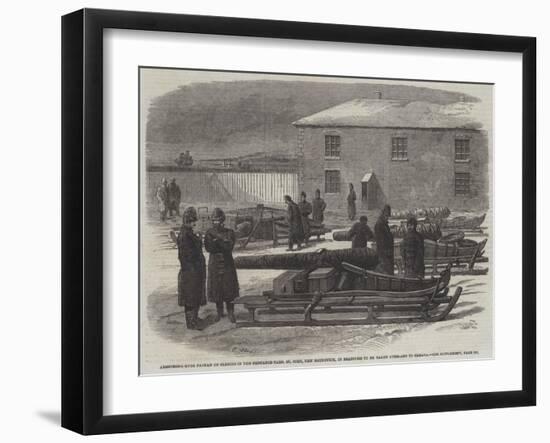 Armstrong Guns Packed on Sleighs in the Ordnance-Yard-null-Framed Giclee Print