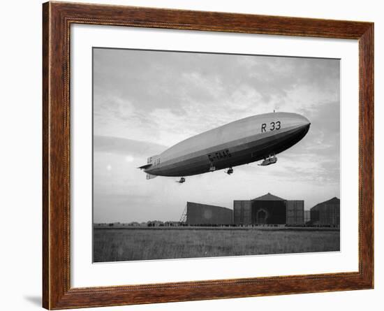 Armstrong Whitworth R33 Airship Outside the Hangars at Pulham in Norfolk, April 1925-null-Framed Photographic Print