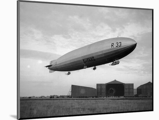Armstrong Whitworth R33 Airship Outside the Hangars at Pulham in Norfolk, April 1925-null-Mounted Photographic Print