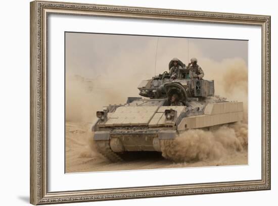 Army Bradley Fighting Vehicle in Iraq, Oct. 30, 2004-null-Framed Photo