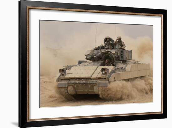 Army Bradley Fighting Vehicle in Iraq, Oct. 30, 2004-null-Framed Photo