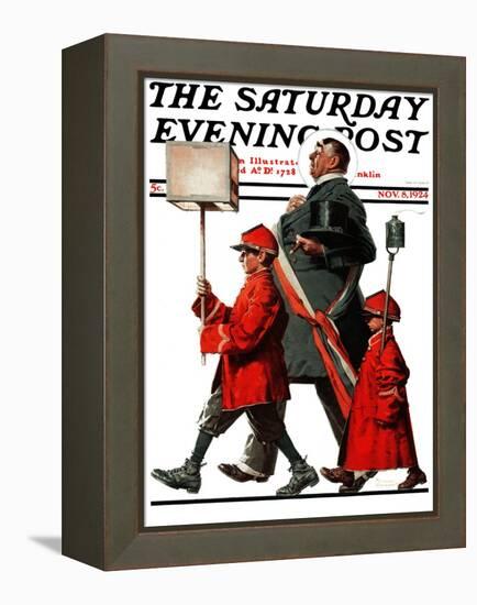 "Army March" or "Grand Reception" Saturday Evening Post Cover, November 8,1924-Norman Rockwell-Framed Premier Image Canvas
