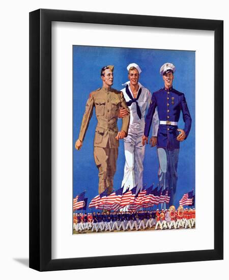 "Army, Navy and Marines,"November 13, 1937-John E. Sheridan-Framed Giclee Print