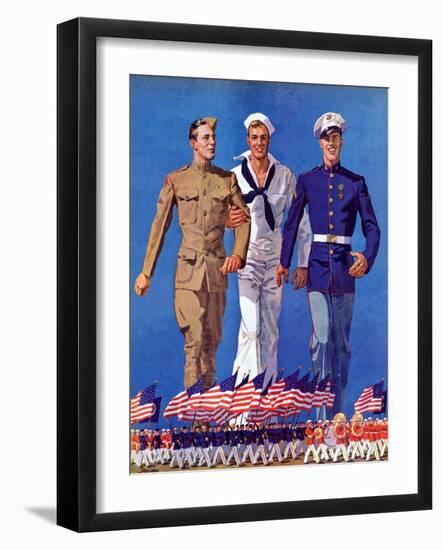 "Army, Navy and Marines,"November 13, 1937-John E. Sheridan-Framed Giclee Print