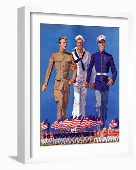 "Army, Navy and Marines,"November 13, 1937-John E. Sheridan-Framed Giclee Print