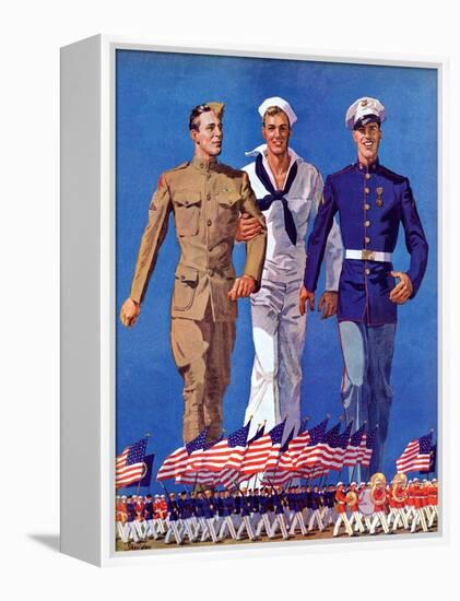 "Army, Navy and Marines,"November 13, 1937-John E. Sheridan-Framed Premier Image Canvas