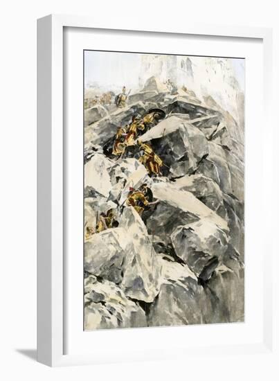 Army of Alexander the Great Attacking Porus's Citadel on the Indus, 326 BC-null-Framed Giclee Print