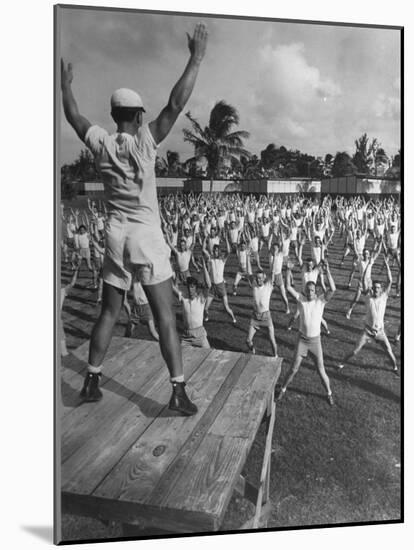 Army Recruits Doing Calisthenics-Myron Davis-Mounted Photographic Print