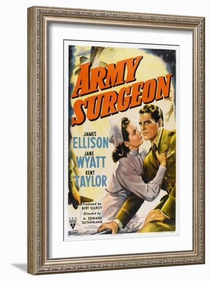 Army Surgeon, from Left: Jane Wyatt, James Ellison, 1942-null-Framed Art Print