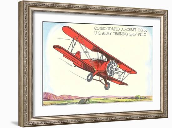 Army Training Biplane PT11C-null-Framed Art Print