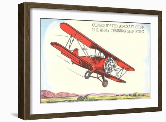 Army Training Biplane PT11C-null-Framed Art Print