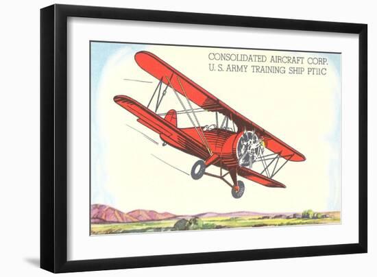 Army Training Biplane PT11C-null-Framed Art Print