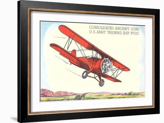 Army Training Biplane PT11C-null-Framed Art Print