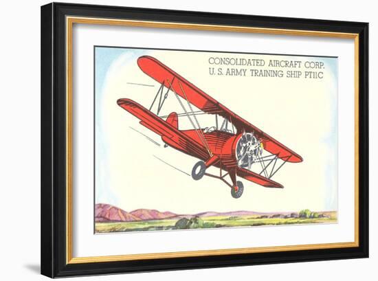 Army Training Biplane PT11C-null-Framed Art Print