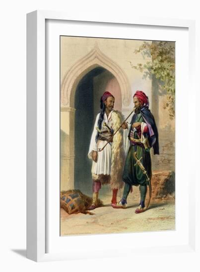 Arnaout and Osmanli Soldiers, Alexandria, the Valley of the Nile, c.1848-Achille-Constant-Théodore-Émile Prisse d'Avennes-Framed Giclee Print