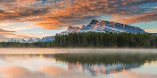 Two Jack Lake at Sunset, Banff National Park, Alberta, Canada-Arnaudbertrande-Premier Image Canvas