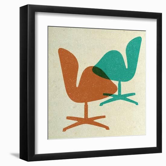 Arne Jacobsen Swan Chairs II-Anita Nilsson-Framed Art Print