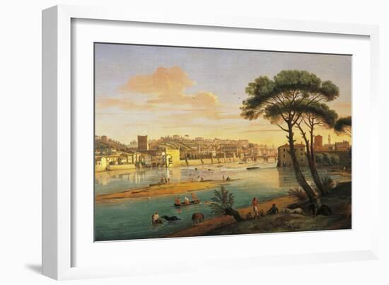 Arno at St. Nicholas Weir Bridge-Gaspar van Wittel-Framed Giclee Print