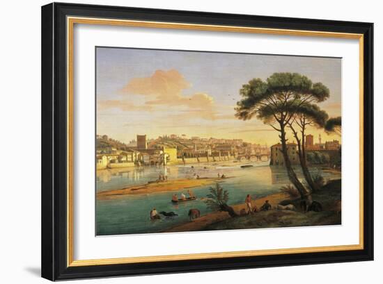 Arno at St. Nicholas Weir Bridge-Gaspar van Wittel-Framed Giclee Print