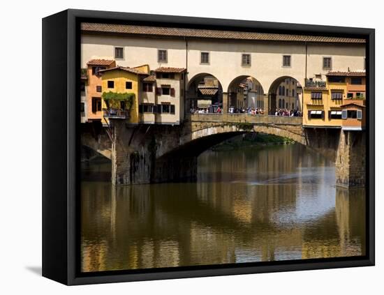 Arno River and Ponte Vecchio, Florence, UNESCO World Heritage Site, Tuscany, Italy, Europe-Richard Cummins-Framed Premier Image Canvas